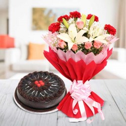 Send cake with flowers